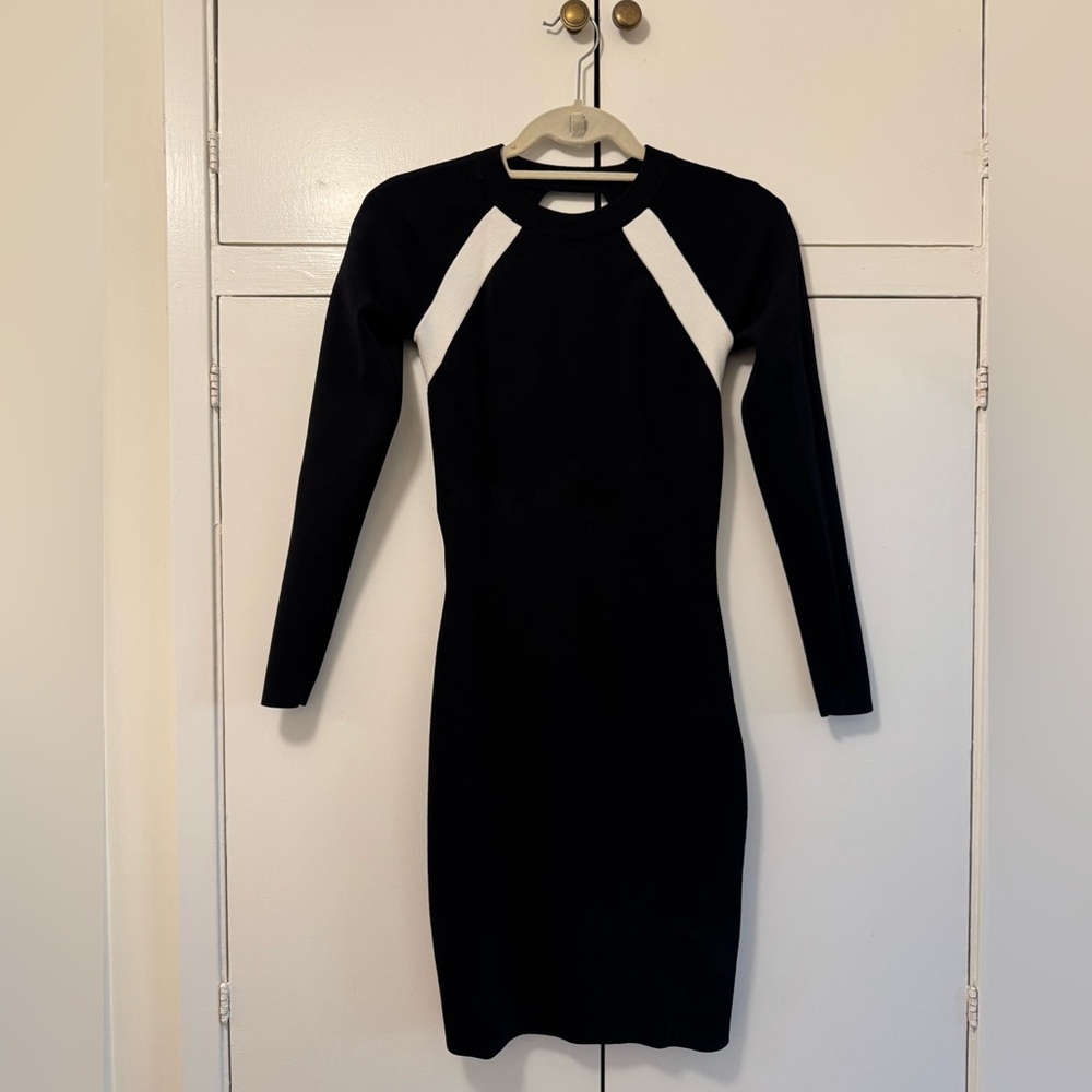 Kendall & Kylie Black and White Bodycon Mini Dress